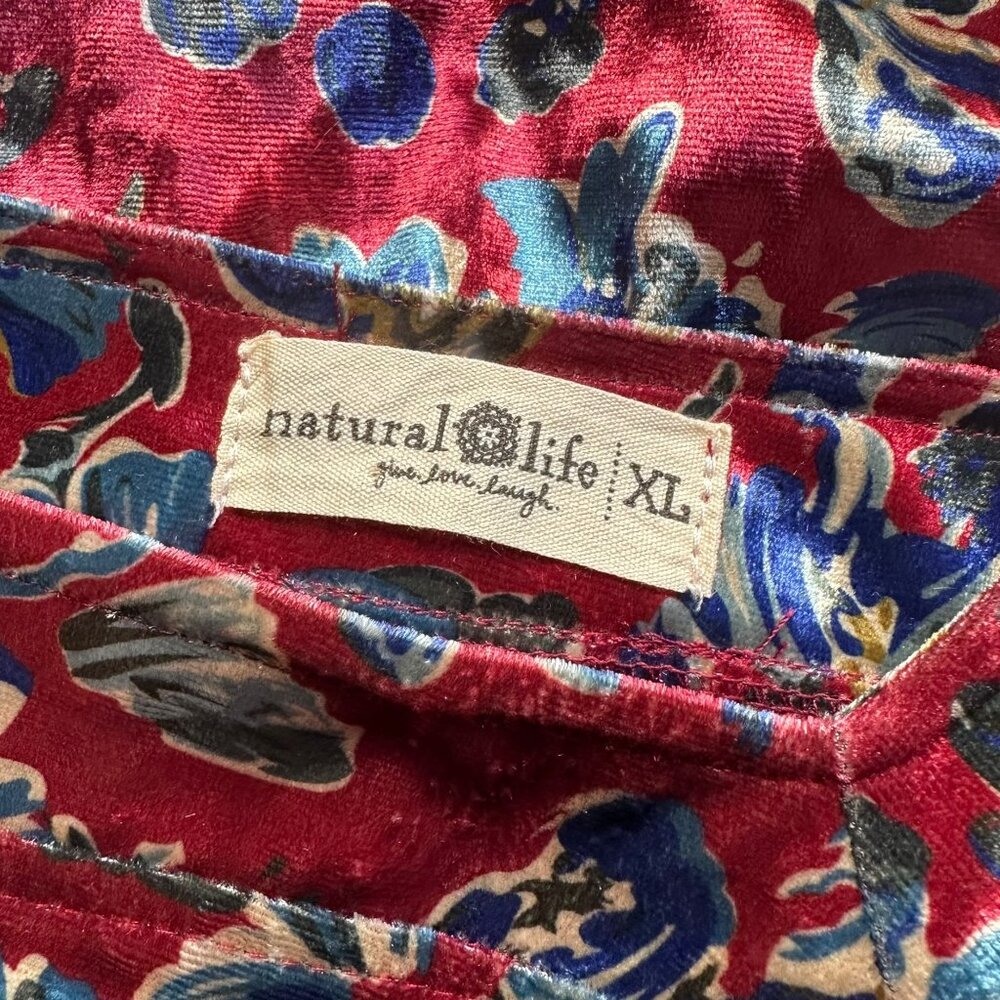 NATURAL LIFE Women's Velvet Tiered BERKELEY Maxi Dress XL - Picture 5 of 6